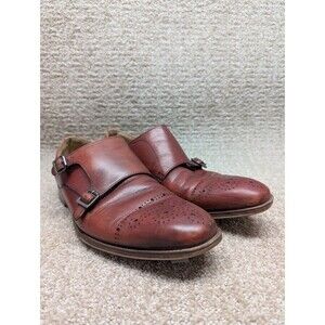 Comotek Italian Full Grain Leather Dress Shoe Mens 10 Monk Strap Design Brown